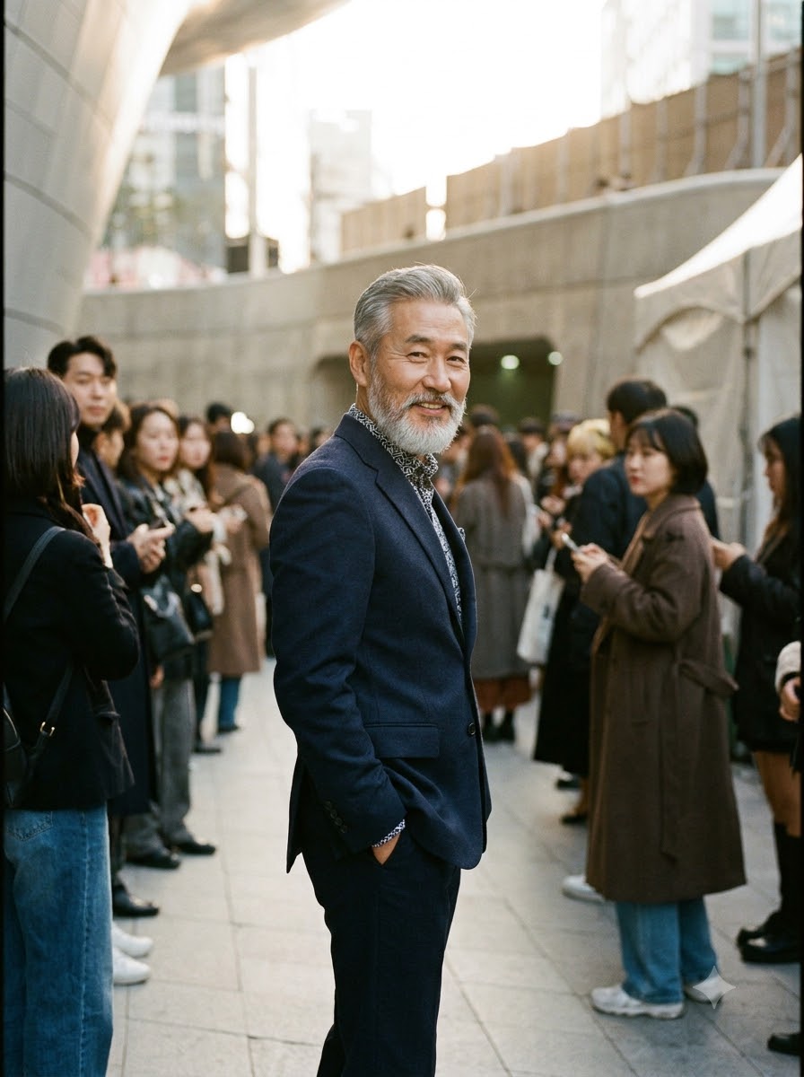 서울 패션위크 현장 스냅 전신 컷